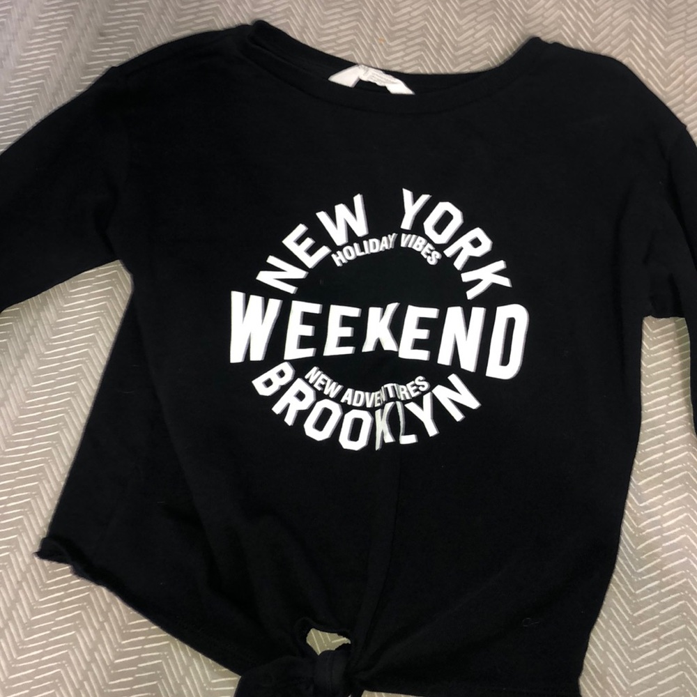 H&M Black Thin Hoodie With Lettering